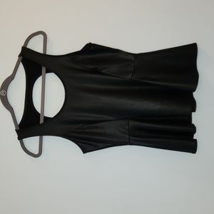 Kirra Faux Leather Peplum Top